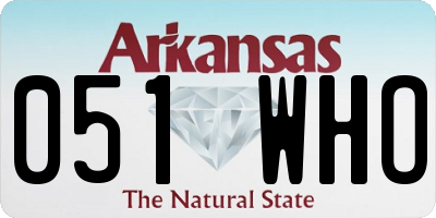 AR license plate 051WHO