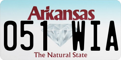 AR license plate 051WIA