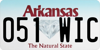 AR license plate 051WIC
