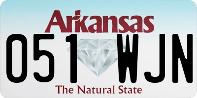 AR license plate 051WJN