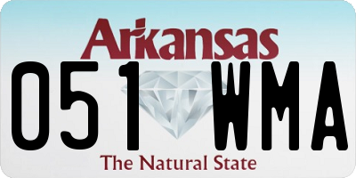 AR license plate 051WMA