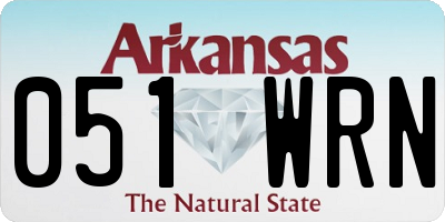 AR license plate 051WRN