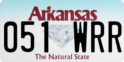 AR license plate 051WRR