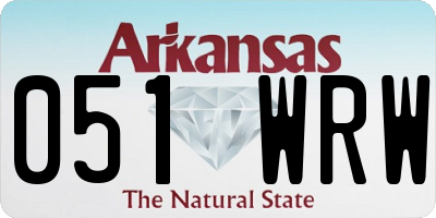 AR license plate 051WRW