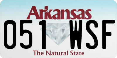 AR license plate 051WSF