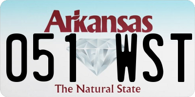 AR license plate 051WST