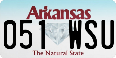 AR license plate 051WSU