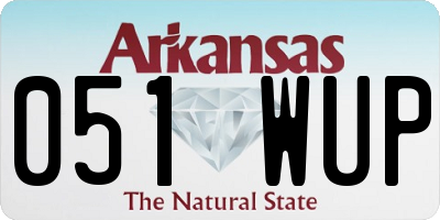 AR license plate 051WUP