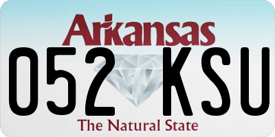 AR license plate 052KSU