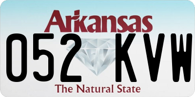 AR license plate 052KVW