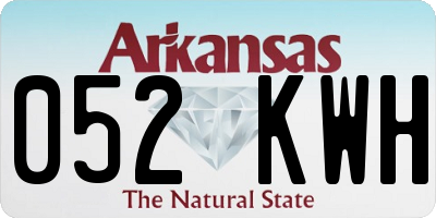 AR license plate 052KWH