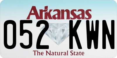 AR license plate 052KWN