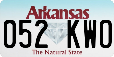 AR license plate 052KWO