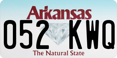 AR license plate 052KWQ
