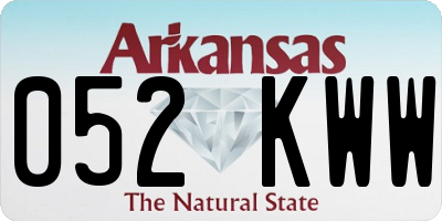 AR license plate 052KWW