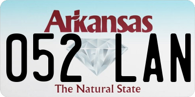 AR license plate 052LAN