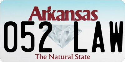 AR license plate 052LAW