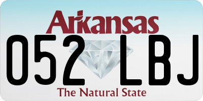 AR license plate 052LBJ