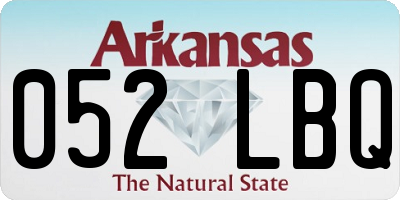 AR license plate 052LBQ
