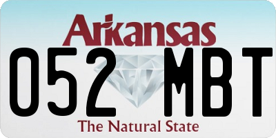AR license plate 052MBT