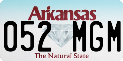 AR license plate 052MGM
