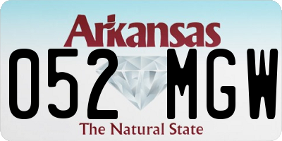 AR license plate 052MGW