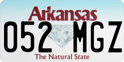 AR license plate 052MGZ