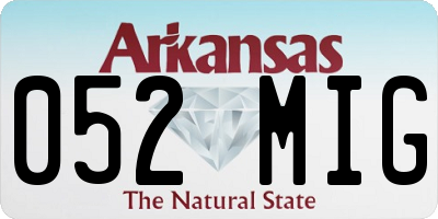 AR license plate 052MIG