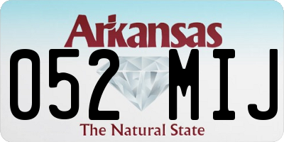 AR license plate 052MIJ