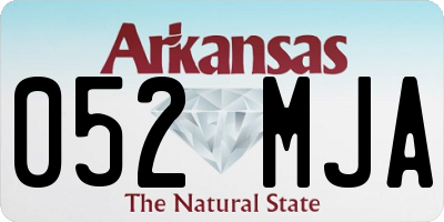 AR license plate 052MJA