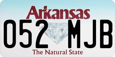 AR license plate 052MJB