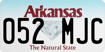AR license plate 052MJC