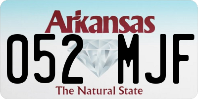 AR license plate 052MJF