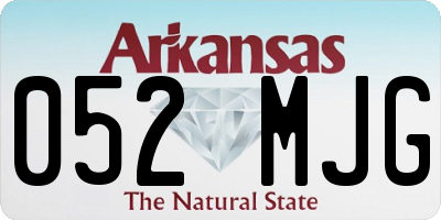 AR license plate 052MJG