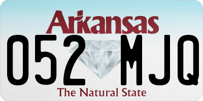 AR license plate 052MJQ