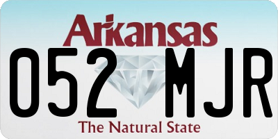 AR license plate 052MJR