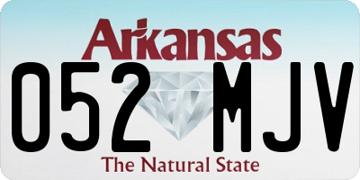 AR license plate 052MJV