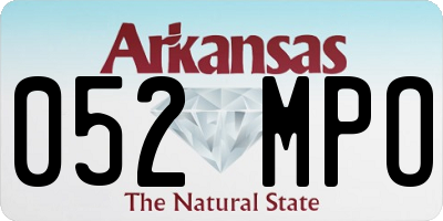 AR license plate 052MPO