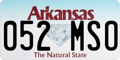 AR license plate 052MSO