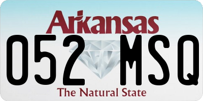 AR license plate 052MSQ