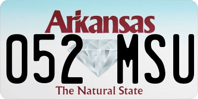 AR license plate 052MSU