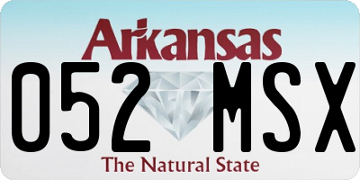 AR license plate 052MSX