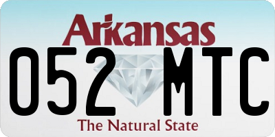 AR license plate 052MTC