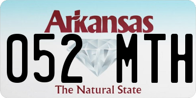 AR license plate 052MTH