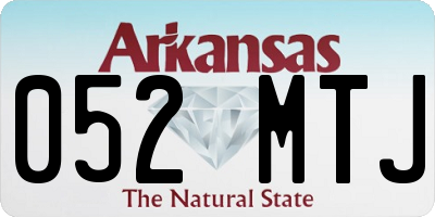 AR license plate 052MTJ