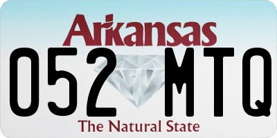 AR license plate 052MTQ