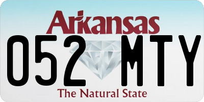 AR license plate 052MTY