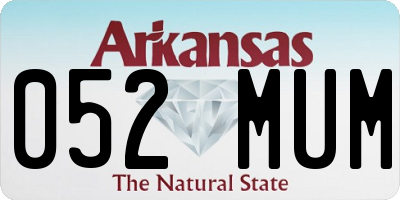 AR license plate 052MUM