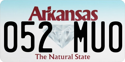 AR license plate 052MUO
