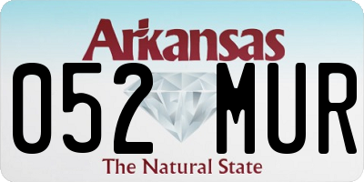 AR license plate 052MUR